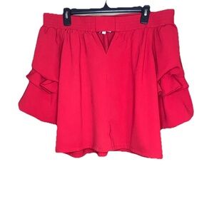 Jade Melody Tam Red Off Shoulder Blouse Women’s Small